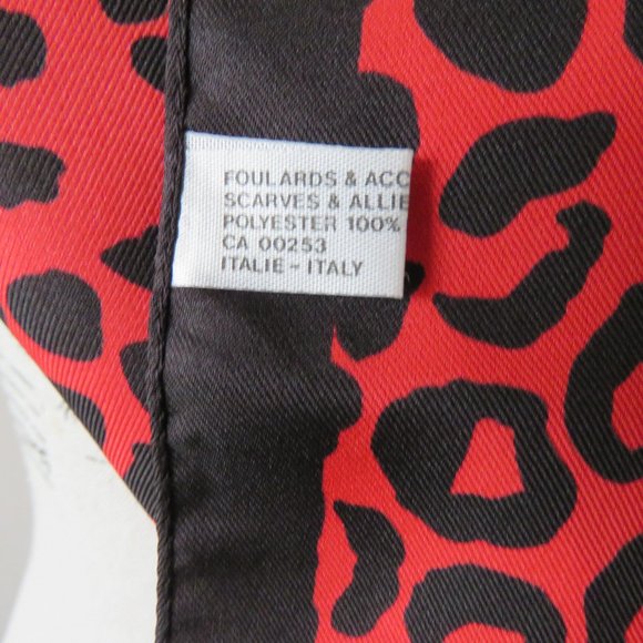 Vintage 1970s Red & Black Animal Print Scarf - Picture 3 of 5